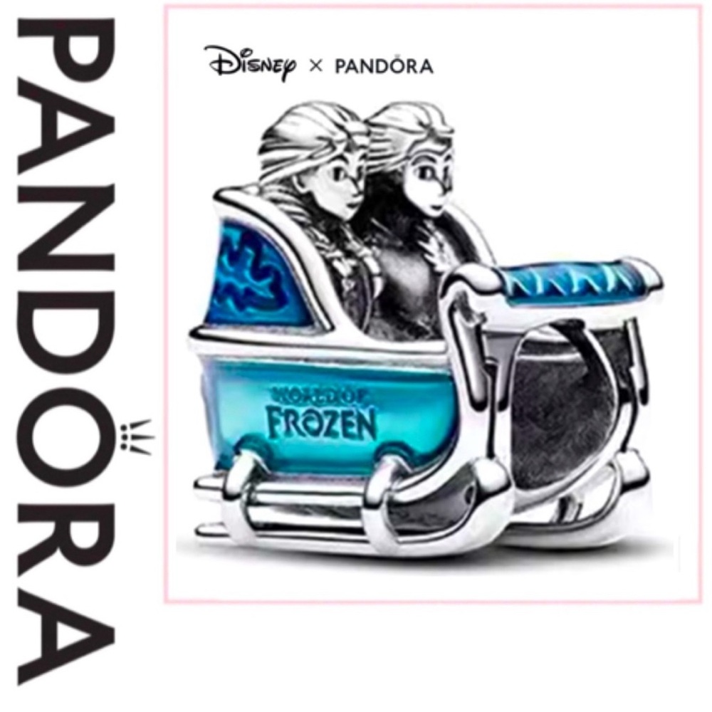 NWOT RARE Pandora x Disney Frozen Charm Elsa and Ana Sled
